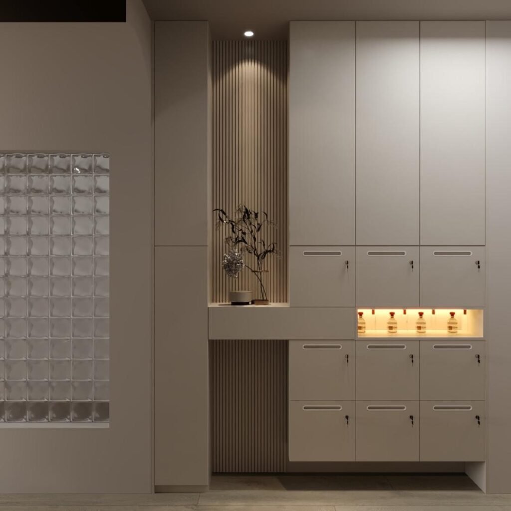 Commercial beauty salon interior renovation and custom carpentry fit-out crafted by Tower Tree Renovation for Carino Home Style Beauty in Austin Crest, Johor.