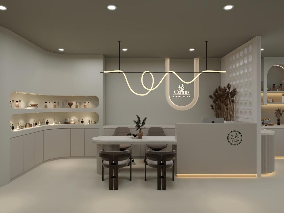 Commercial beauty salon interior renovation and custom carpentry fit-out crafted by Tower Tree Renovation for Carino Home Style Beauty in Austin Crest, Johor.