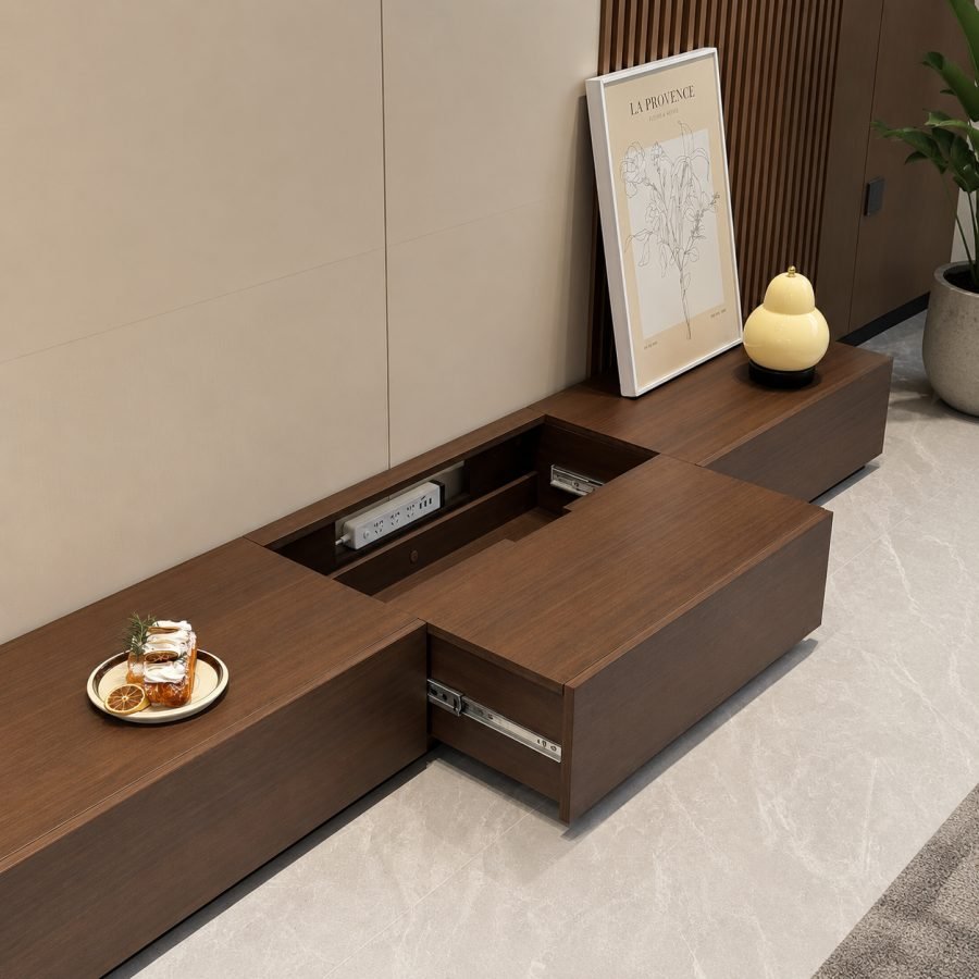Feature Tv Console custom carpentry in Johor