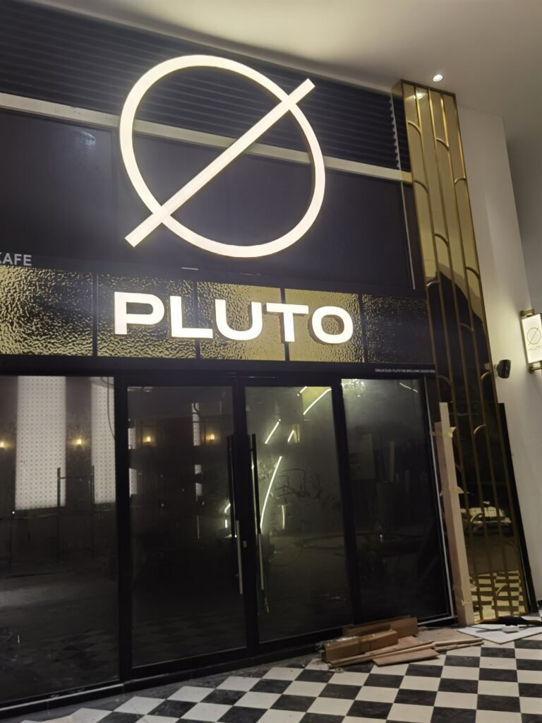 uxury restaurant interior renovation and fit-out completed by Tower Tree Renovation for Pluto Wine & Dine in Eco Palladium, Johor.