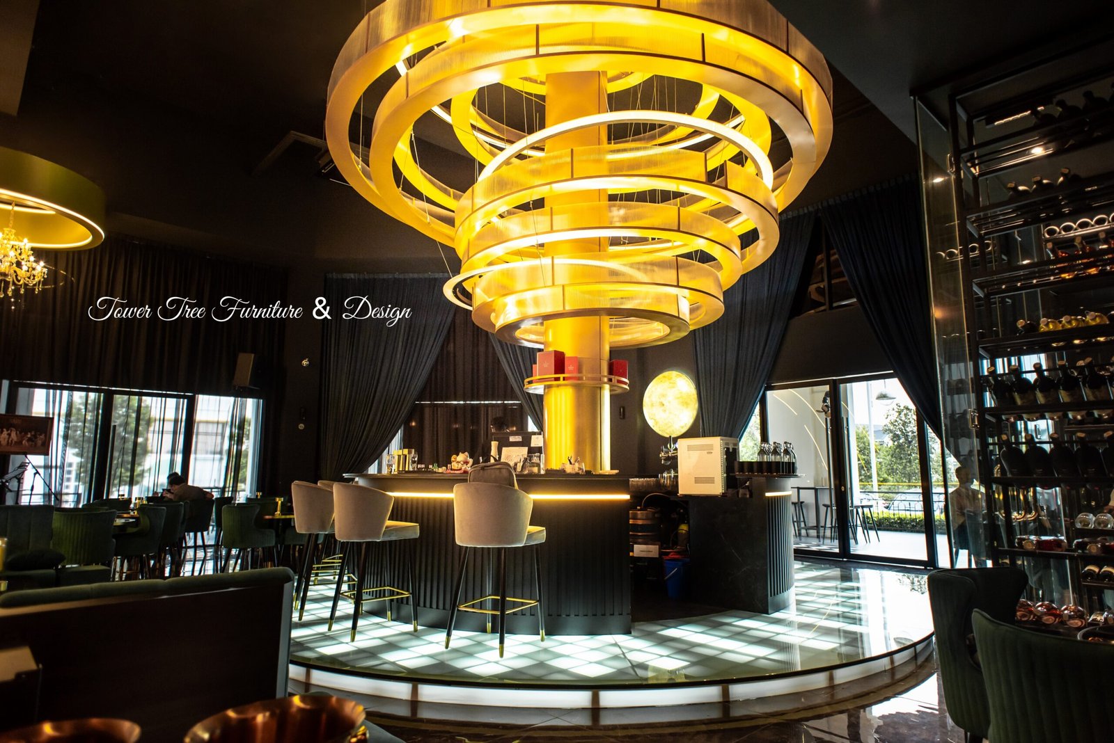 Luxury restaurant interior renovation and fit-out completed by Tower Tree Renovation for Pluto Wine & Dine in Eco Palladium, Johor.