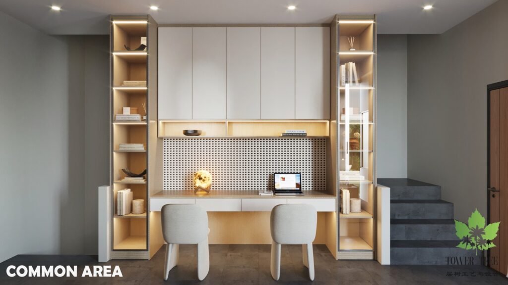 One Stop renovation, interior design and custom furniture services Eco Botanic, Johor by Tower Tree Renovation and Design.