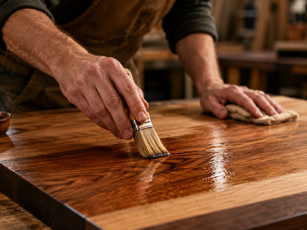 Custom furniture maker crafting solid wood furniture in Johor workshop